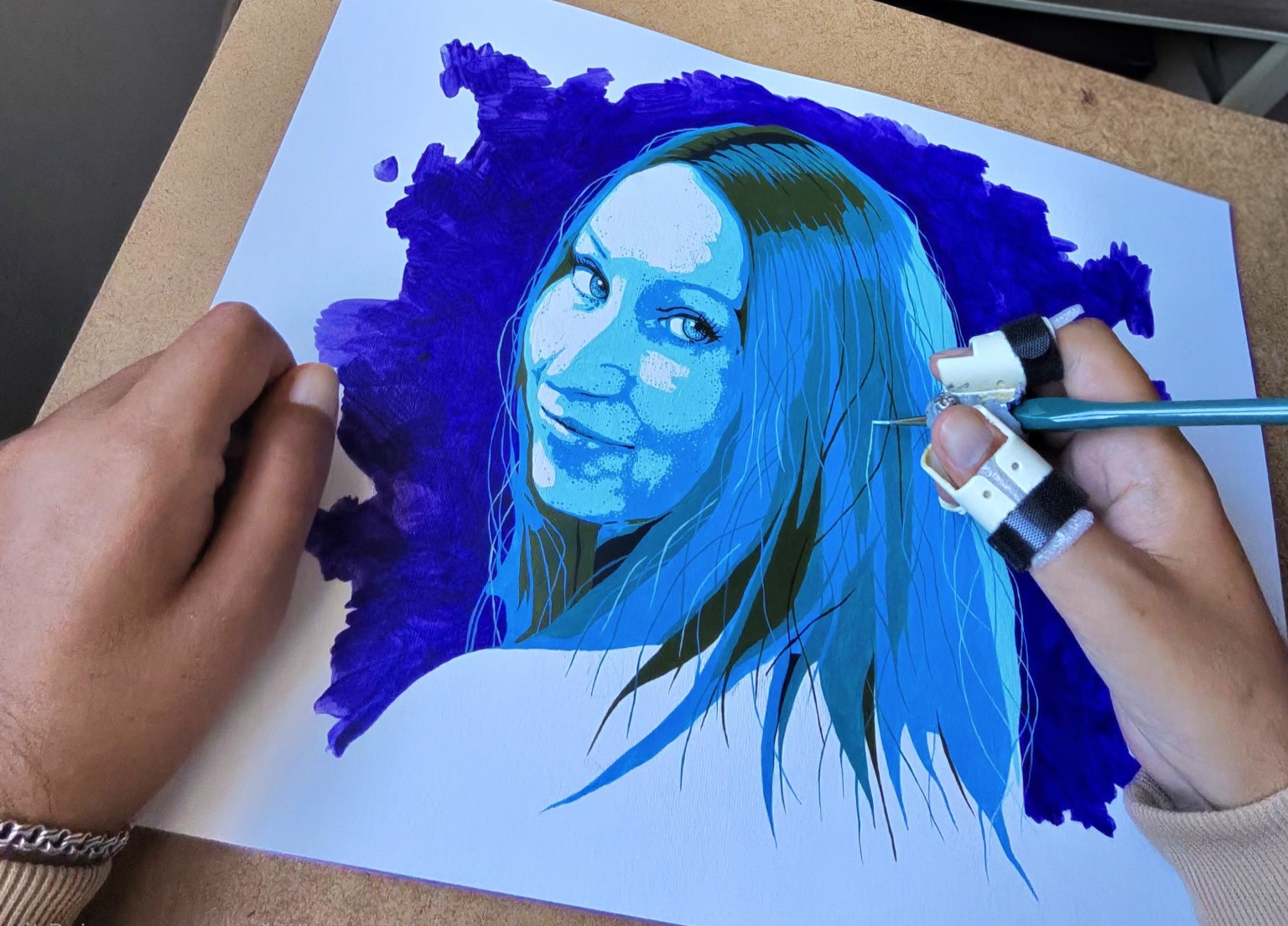 Painting a woman’s portrait